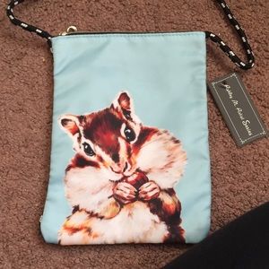 Squirrel crossbody zipper pouch